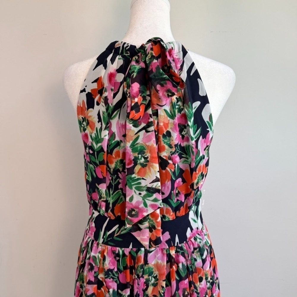 Eliza J Floral Maxi Dress Size 8 Sleeveless Wedding Event Resort - Picture 5 of 10